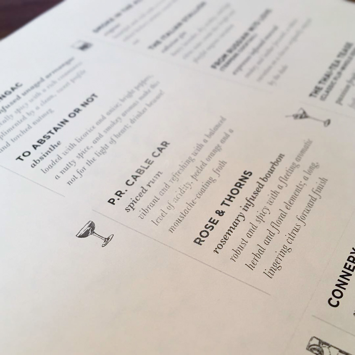 Eleven Twenty-Two menu sheet