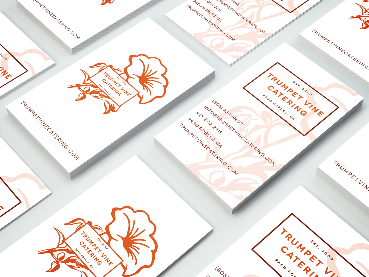 Trumpet Vine Catering business cards